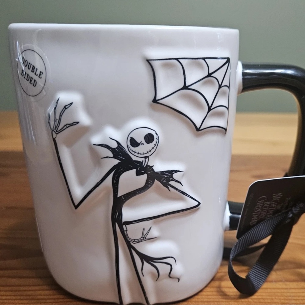 Rae Dunn White and Black Jack Skellington Mug